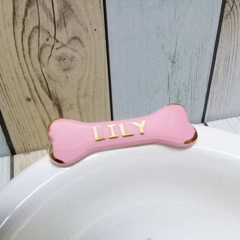 Pink Elevated Dog Bowl Small Dog Footed Bowl Personalized Etsy