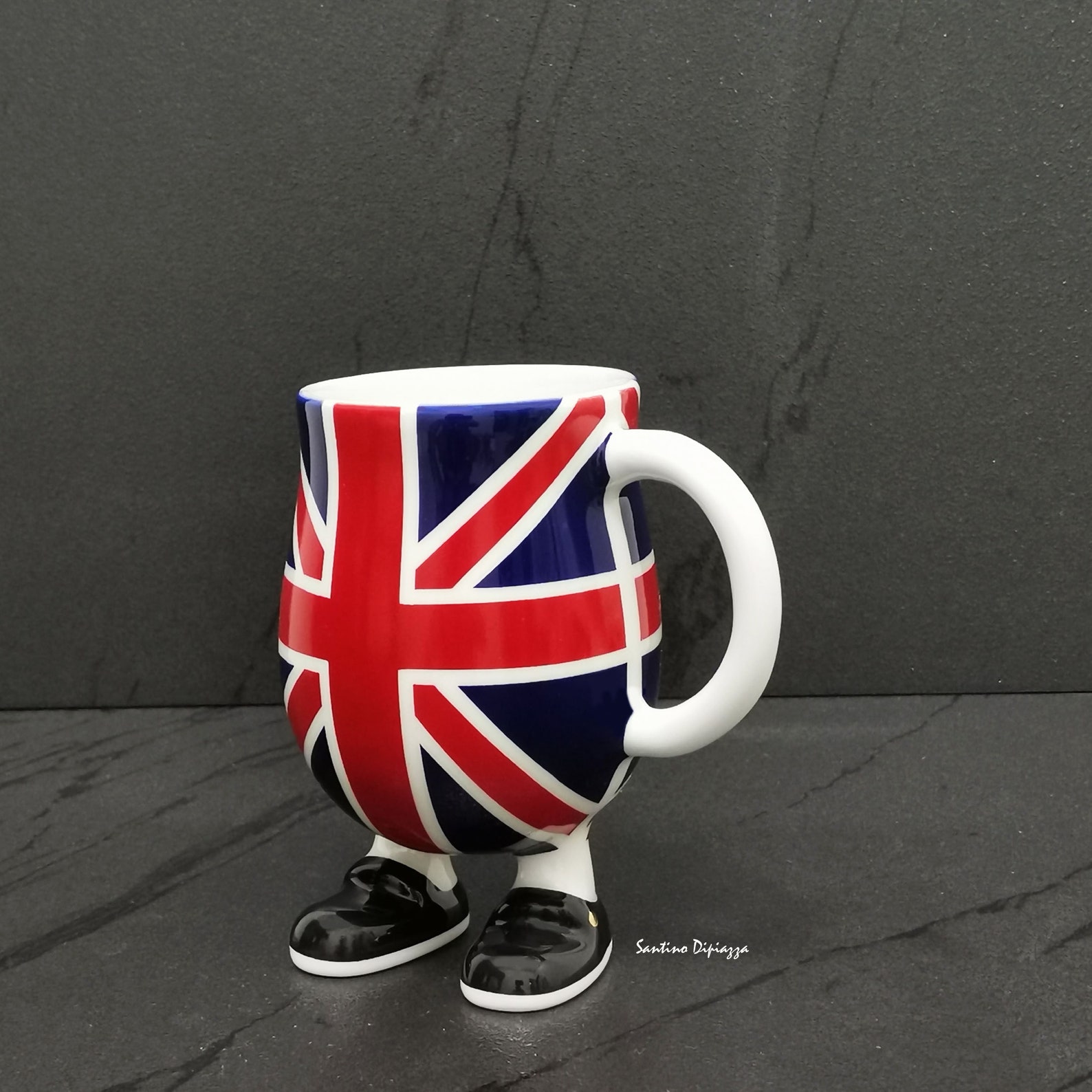 British Flag Mug Union Jack Tea Cup Walking Pottery Red Etsy