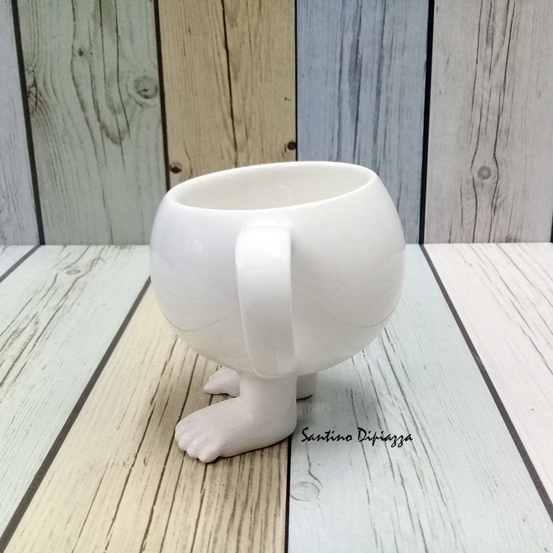 Tea Cup With Feet Walking Pottery Ware Baby Feet Mug Baby Etsy