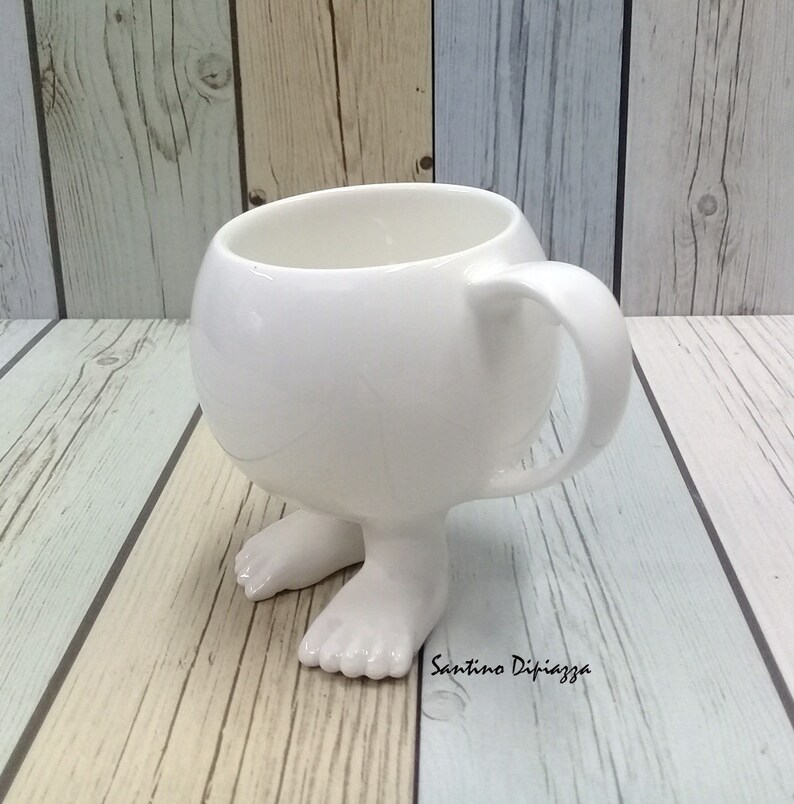 Tea Cup With Feet Walking Pottery Ware Baby Feet Mug Baby Etsy