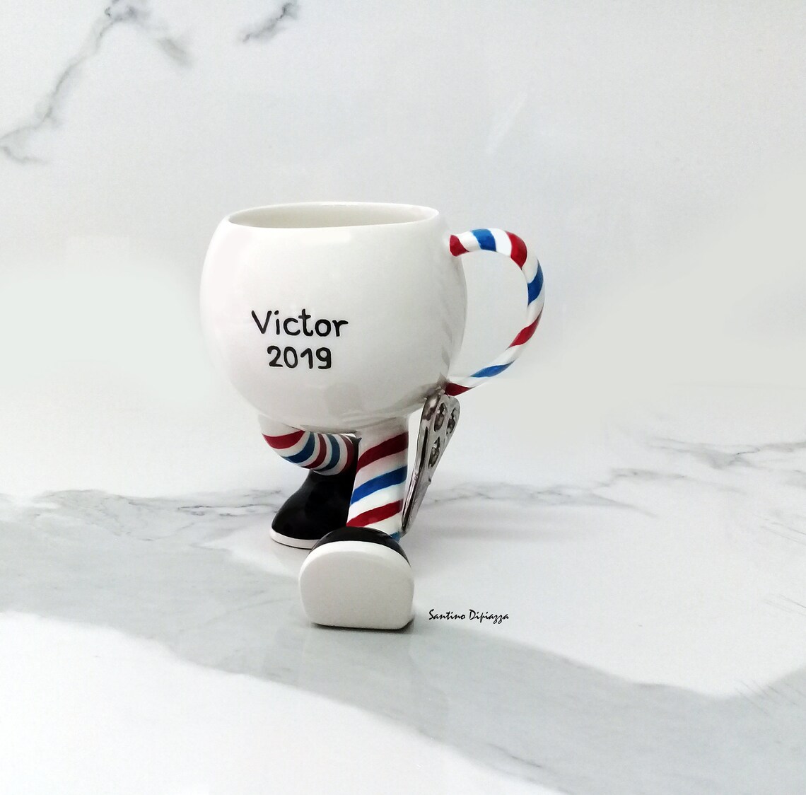 Walking Barber Tea Cup Personalized Barber Mug Barber shop Etsy