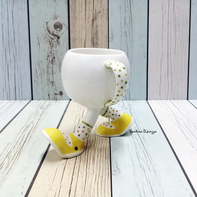 Cups With Feet Walking Pottery Ware Funny Walking Mug Novelty Coffee Mug Mug With Legs Running Coffee Mug Quirky Cup Not Carlton Ware