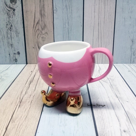 Tasse A The De Noel Lutin Elfe Rose Tasse Elfes Poterie Etsy