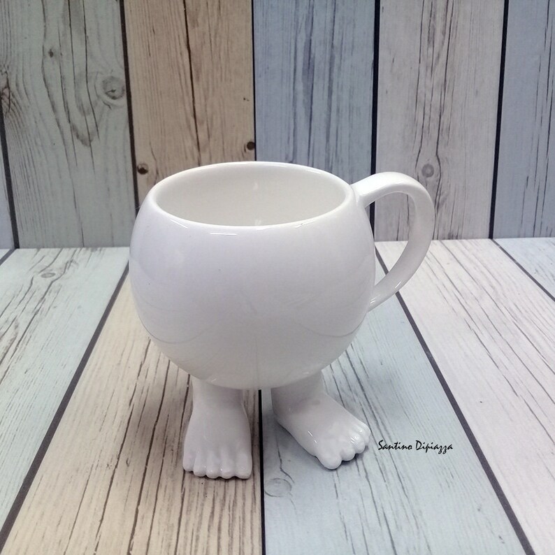 Tea Cup With Feet Walking Pottery Ware Baby Feet Mug Baby Etsy