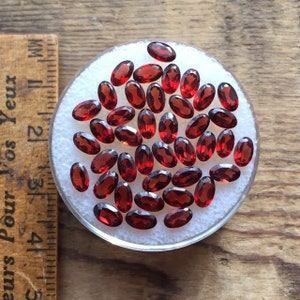 Little natural garnet long oval cut gemstones 5X3mm rhodolite garnet faceted stones
