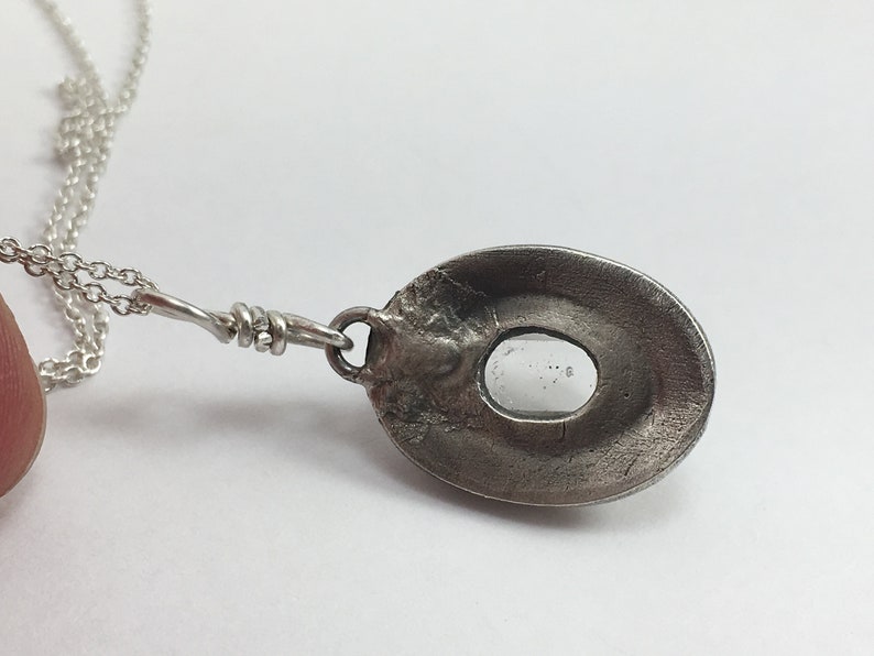 Herkimer Diamond Quartz Crystal Fine Silver Pendant Handmade Boho Jewelry Genuine NY Quartz Crystal