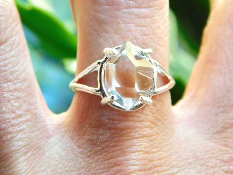 Herkimer Diamond Ring A GRADE NY Double Terminated Quartz Etsy