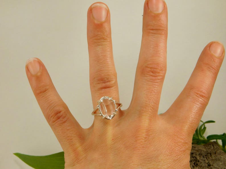 Herkimer Diamond RING Quartz Crystal Sterling Silver Size 6 Ring Natural Uncut Double Terminated Yoga Meditation Healing Crystal Necklace