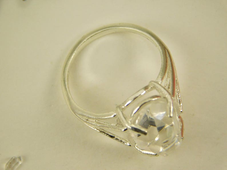 Herkimer Diamond RING Quartz Crystal Sterling Silver Size 6 Ring Natural Uncut Double Terminated Yoga Meditation Healing Crystal Necklace