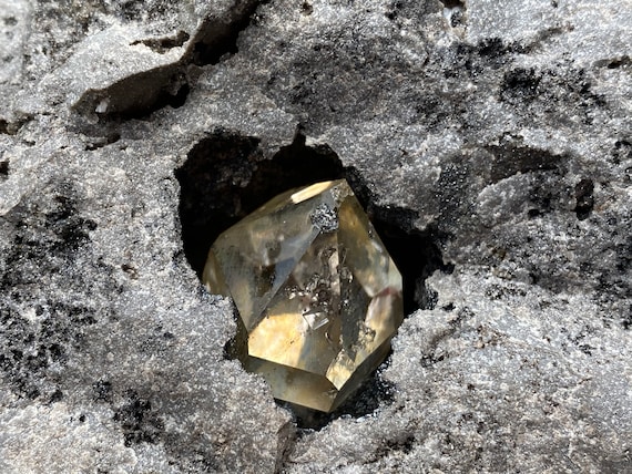 LARGE Herkimer Diamond Quartz Crystal in Matrix Double Terminated Natural Limestone RARE Collectors Grade Unique Specimen Etsy