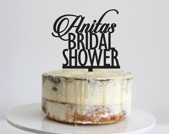 Custom Name Bridal Shower -  Scripted Cake Topper - Glitter / Acrylic / Mirror / Wood / Wedding / Personalised / Party / Express /Bride