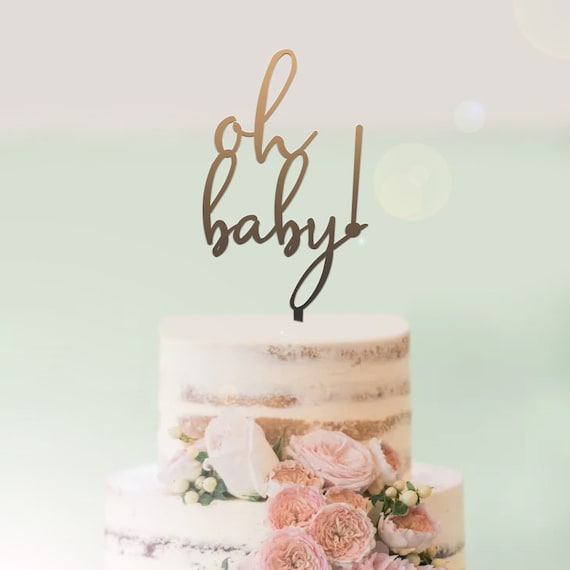 Oh Baby Cake Topper: Acrylic Baby Shower Decoration