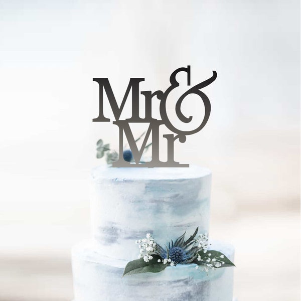 Mr and Mr  - Male Mr&Mr Engagement - Wedding - Cake Topper | Gay Couple Cake Topper Party Decoration | EXPRESS SHIPPING