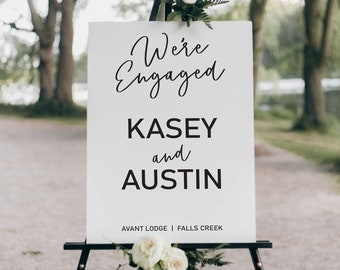 Engagement Welcome Sign | We're Engaged 3D Layered Acrylic Lettering | Personalised Acrylic Sign Plaque | Hang or Stand Easel