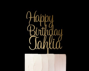 Happy Birthday Cake Topper - Personalise with Name - Cake Decoration - Party - Celebration - Boy - Girl - Adult  / EXPRESS POST