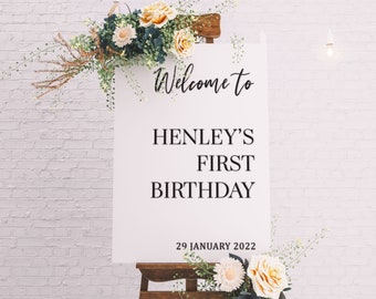 First Birthday Acrylic Welcome Sign | 3D Layered Acrylic Lettering | Personalised Acrylic Sign Plaque | Hang or Stand Easel