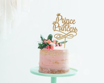 Prince or Princess - Baby Shower Cake Topper -  Cake Decoration - Party - Celebration - Surprise - Reveal - Boy - Girl / Express Postage