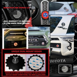 3.75 Grille Badge Emblem Fits Lexus GX 460 GX 470 Tri Colors Tri Badge Style Multiple Designs 1 Year Warranty Quality Craftsmanship image 3