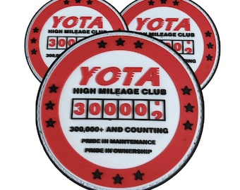 Yota High Miles 300K Patch 1 Qty PVC Patch Fits Headliners Of Toyota FJ Cruisers May Fit 4Runner Tacoma Tundra 3&quot; Size Hook Backing