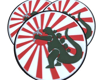Patch  Japan Symbol Monster Attacks! Fits On Headliners Toyota FJ Cruisers May Fit 4Runner Tacoma Tundra 3" Size Hook Back