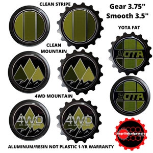 Army Green Theme Grille Badge Emblems Stripe Mountain Fitting Tacoma, 4RUnner, Tundra, FJ Cruiser, Prado, Land Cruiser