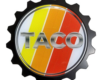 The Grille Badge Emblem Aluminum For Toyota Tacoma Lifestyle, 3.75" Size Aluminum Premium White or Black