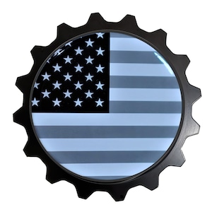 Bronco Aluminum Grille Badge Emblem Compatible On Many New Ford Bronco Grilles & Other Manufactures Semi-Universal USA FLAG Read Description