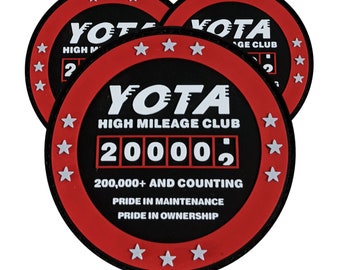 High MIles Patch 200K  Fits Headliners Of Toyota FJ Cruisers May Fit 4Runner Tacoma Tundra 3&quot; Size Hook Backing