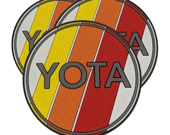 Old School &quot;Gamer&quot; 2 Style Options Patch Tri-Color Patch Fits Headliner On Many FJ Cruisers, 4Runner Tacoma Tundra 3&quot; Size Hook Backing