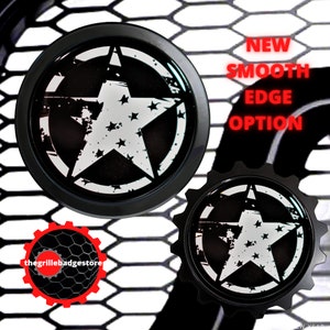 Aluminum  Metal & Resin Grille Badge  "Battle Star" Black Finish - Fits:Dodge Ram Truck - For Gas Oil Dodge Fans Mancaves Lover 4x4