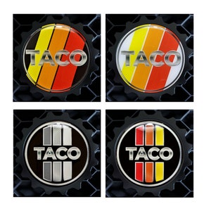 Grille Badge Emblem Compatible With Toyota Tacoma Grille Tri-Color Designs - Great Gift Idea 3.75&quot; Size