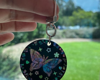 Handmade Korean Mother of Pearl Butterfly Keychain Bag Charm