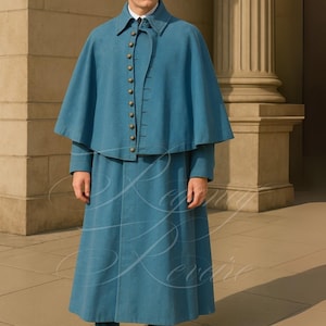 Custom 19th Century Garrick Cape Coat: Victorian Regency Overcoat