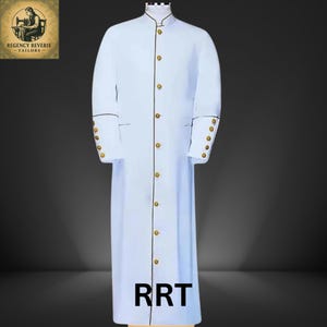 Black & White Clergy Robe with Gold Accents - Medieval Priest Vestments