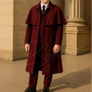 Inverness Woll-Mantel: Handgefertigter Regency Kutscher-Umhang