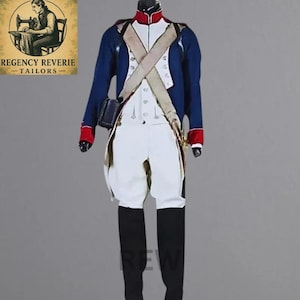 Men’s Regency Reproduction Blue Wool Coat - British Napoleonic Uniform Jacket - Handmade Regency Era Tailcoat - Military Hussar Dress Coat