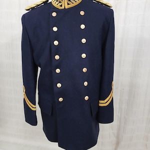 Handmade British Ceremonial Officer Uniform, Navy Military Dress Costume, Historical Parade Outfit with Red Sash, Men’s Reenactment Suit