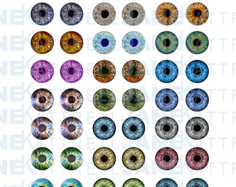 6mm Doll Printable Eye Chips PDF Natural Eyes Part 1 Theme | Etsy