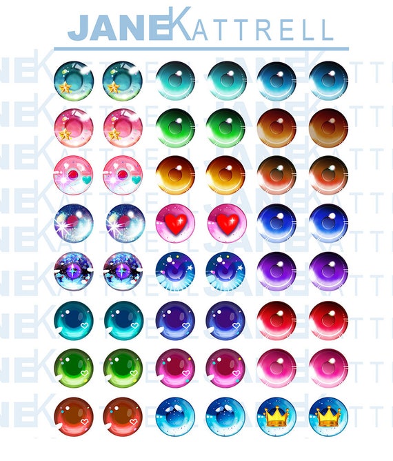 Blythe Printable Diy Eye Chips Pdf Anime 1 Theme Etsy
