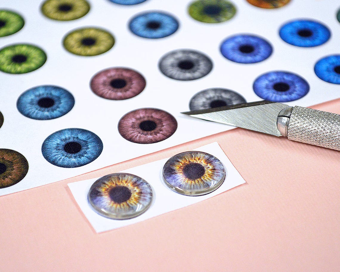 13mm Pullip Printable Eye Chips PDF Natural Eyes Part 1 Theme - Etsy