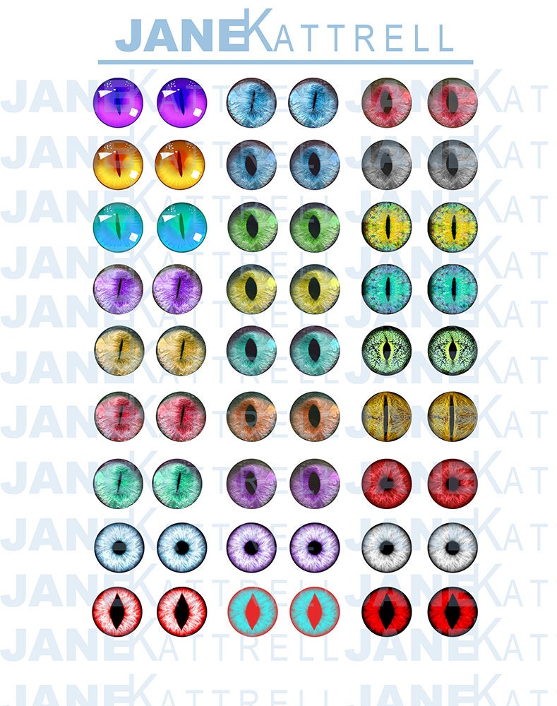 Blythe Printable DIY Eye Chips PDF Animal and Vampire Theme - Etsy