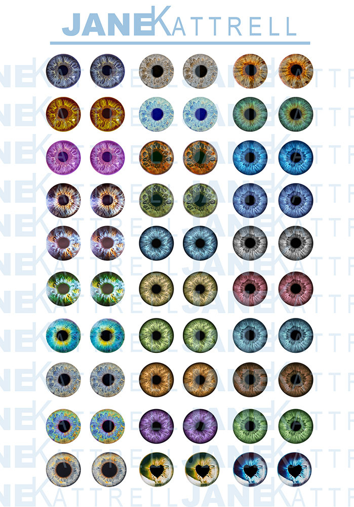 12mm Pullip Printable Eye Chips PDF Natural Eyes Part 1 Theme - Etsy Norway