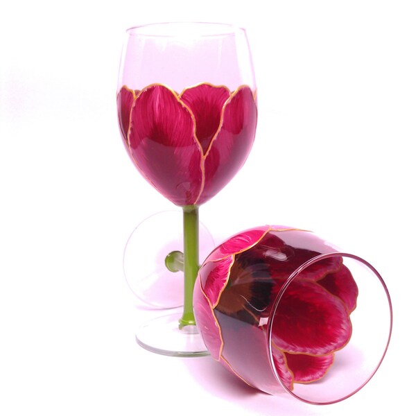 Set of 2 painted wine glasses Wine glasses Hand painted Glassware Painted glass Wine glass Wine Christmas gift Birthday gift Bridesmaid gift