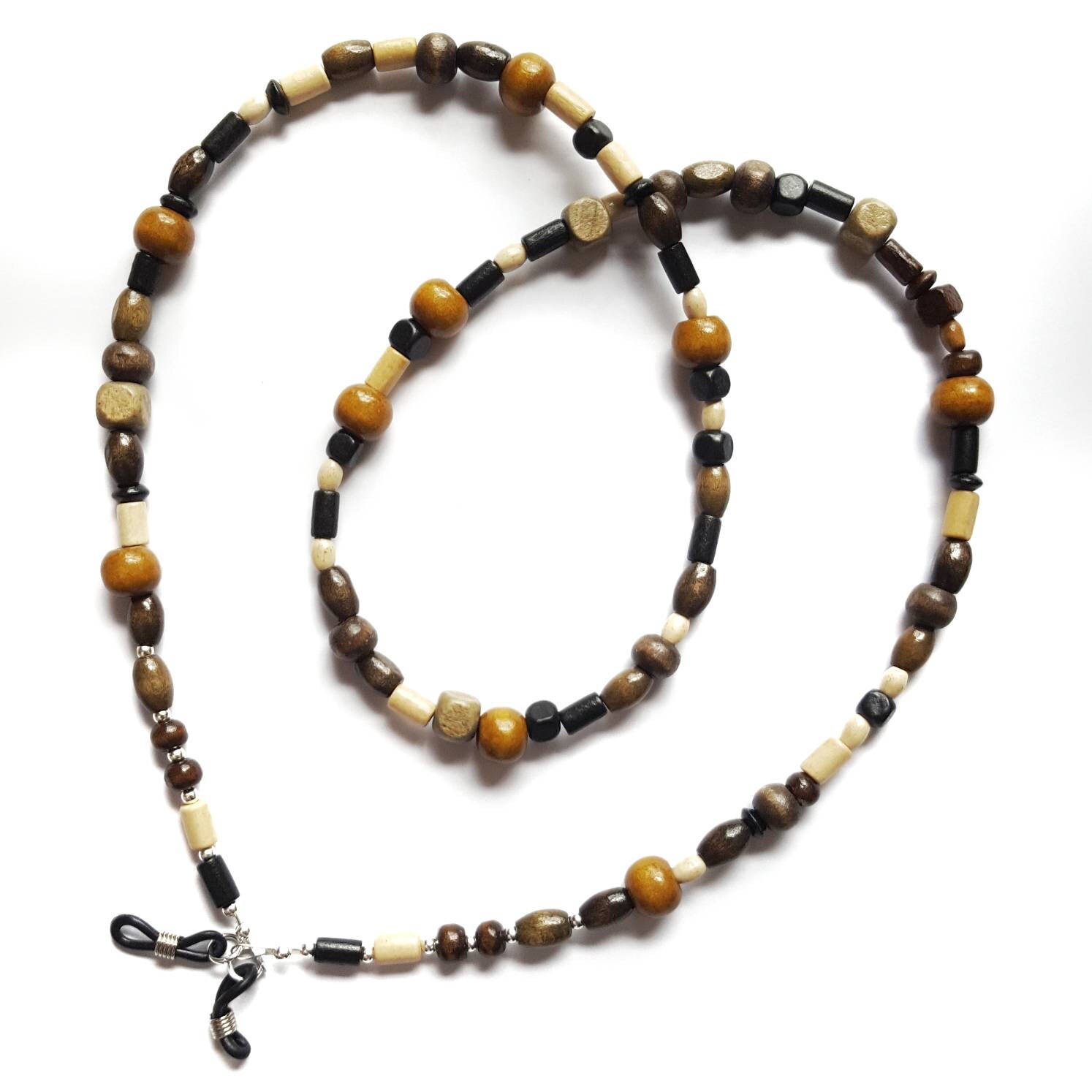 Wooden Beaded Glasses Chain Spectacle Cord Sunglasses Etsy UK