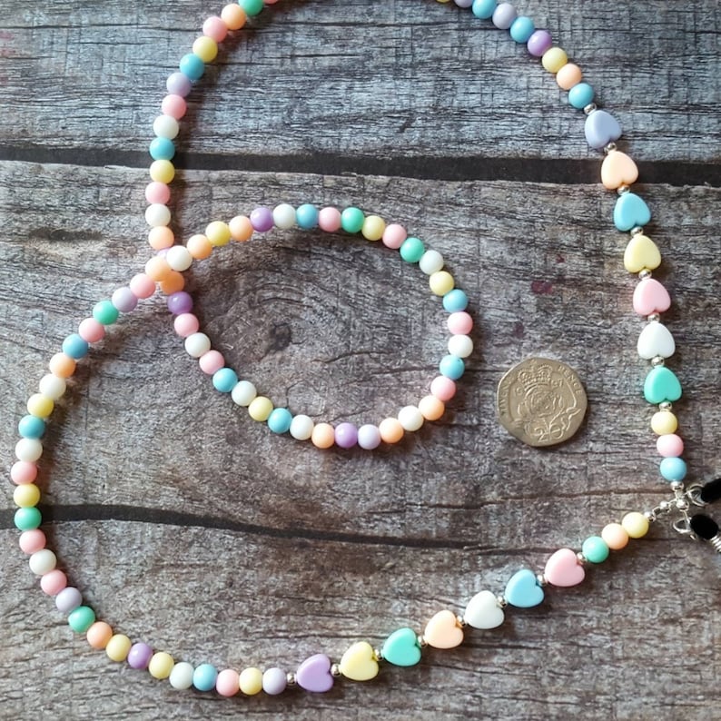 Beaded Glasses Chain Acrylic Pastels Spectacle Cord Etsy
