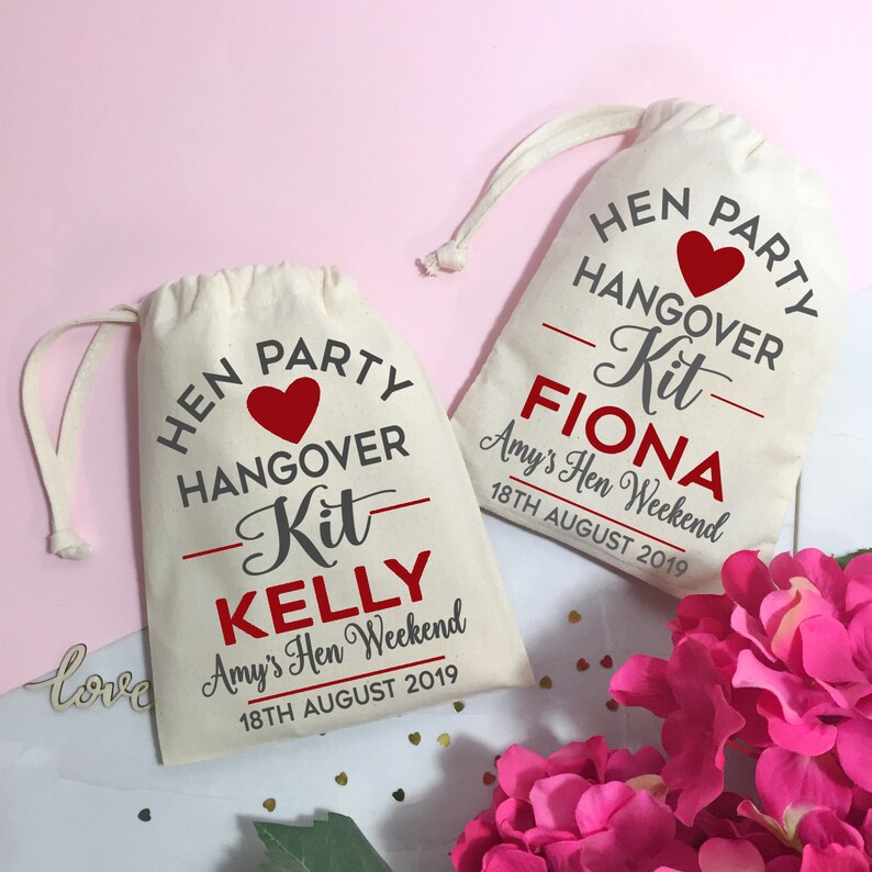 Hen Party Hangover Kit Bag. Personalised Hen Do Survival Kit Etsy UK