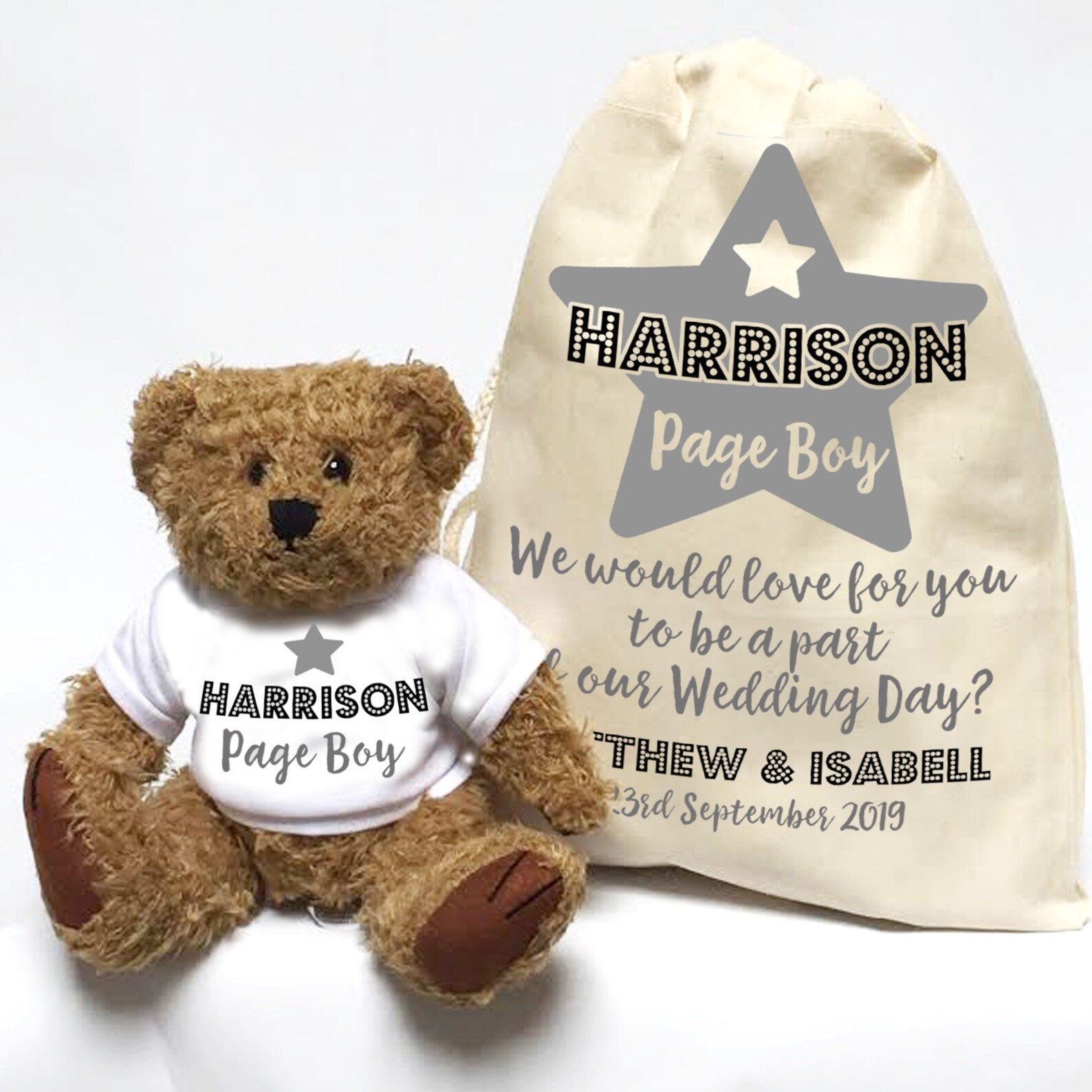 Will you be our Page Boy wedding day Teddy Bear Etsy