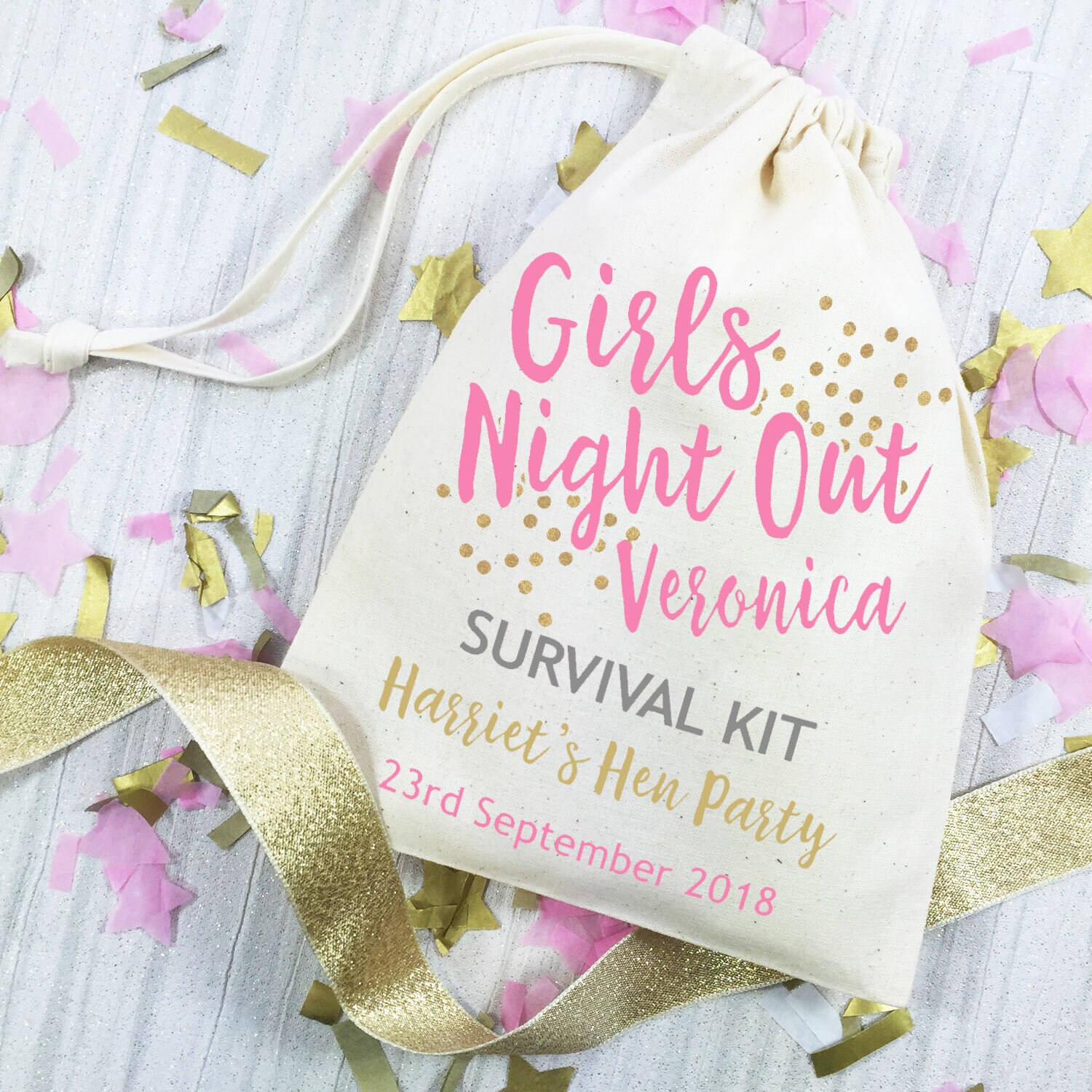 Hen party gift bag. Personalised girls night out survival kit Etsy