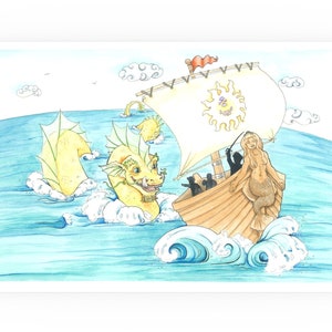 Playful Sea Serpent Poster
