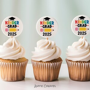 Decorazioni per cupcake per la laurea all'asilo 2025 - Download immediato del PDF